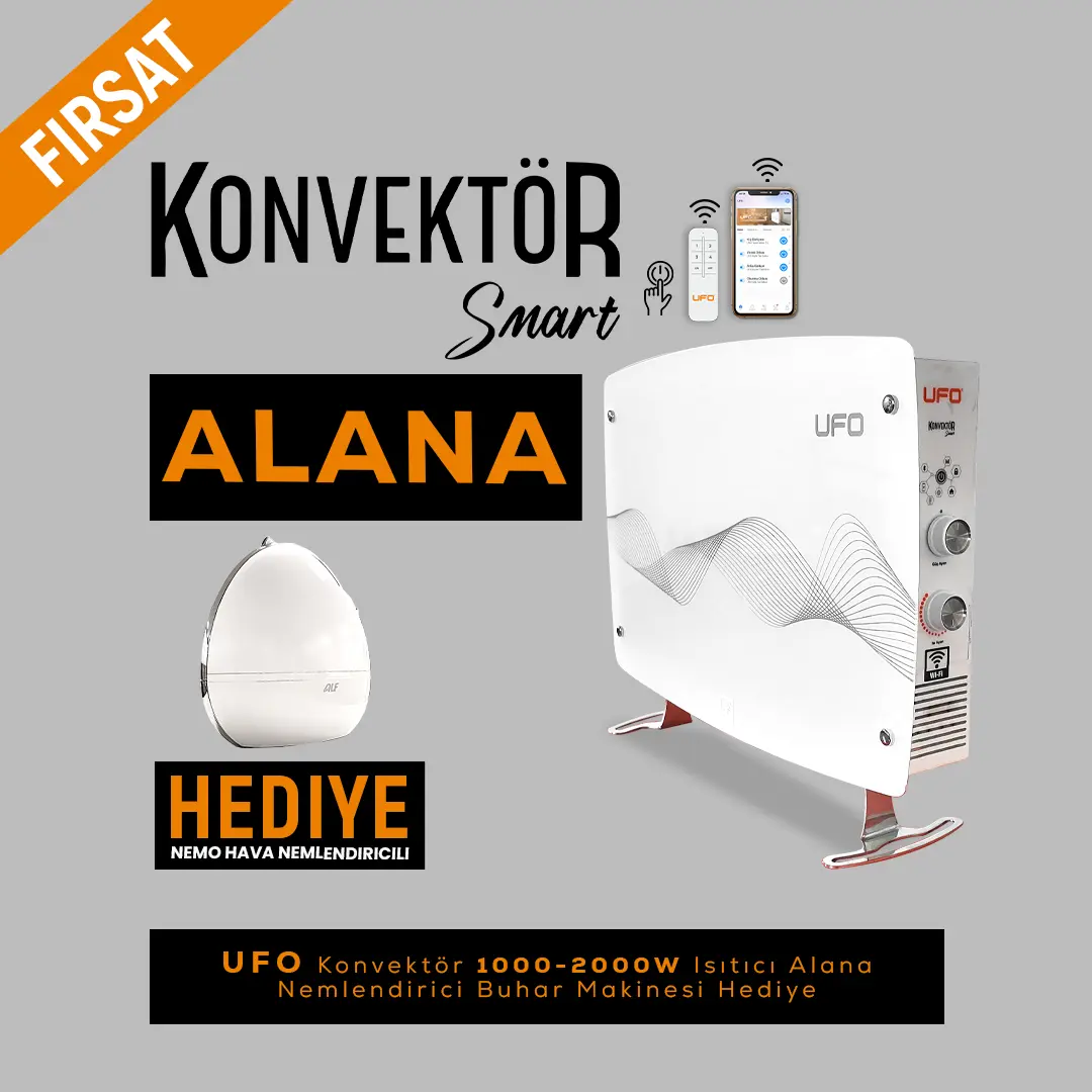 UFO Hibrit Isıtıcı Konvektör Smart 1000W-2000W - UFO